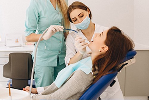 Dental consultation with a patient