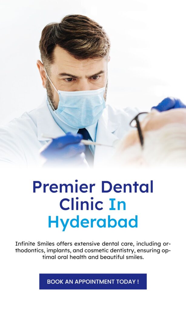Dental crowns procedure at Infinite Smiles clinic near Srinagar Colony, Banjara Hills, Hyderabad